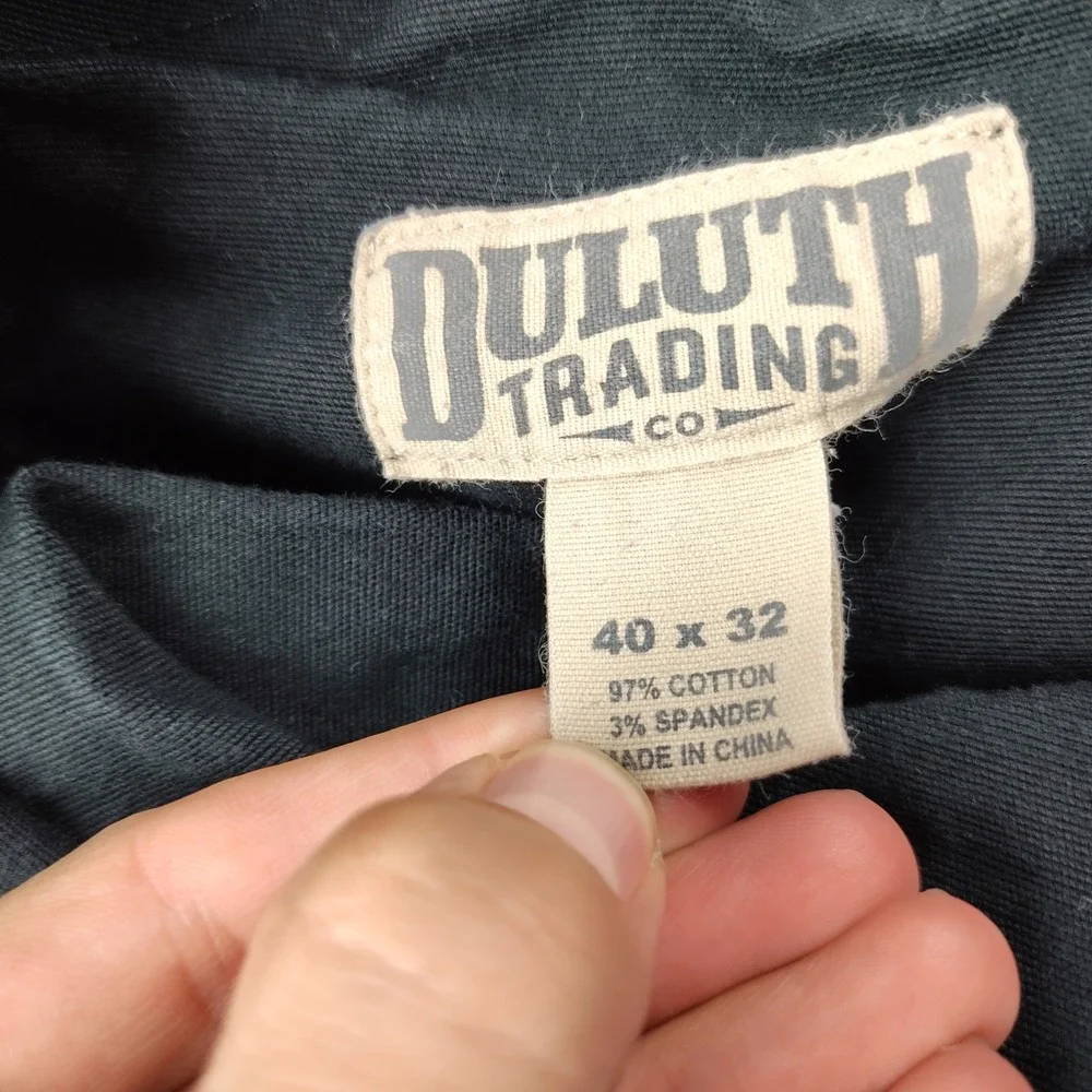 Duluth Trading Co Flex Fire Hose Cargo Pants Mens 40x32 Black Workwear Canvas
